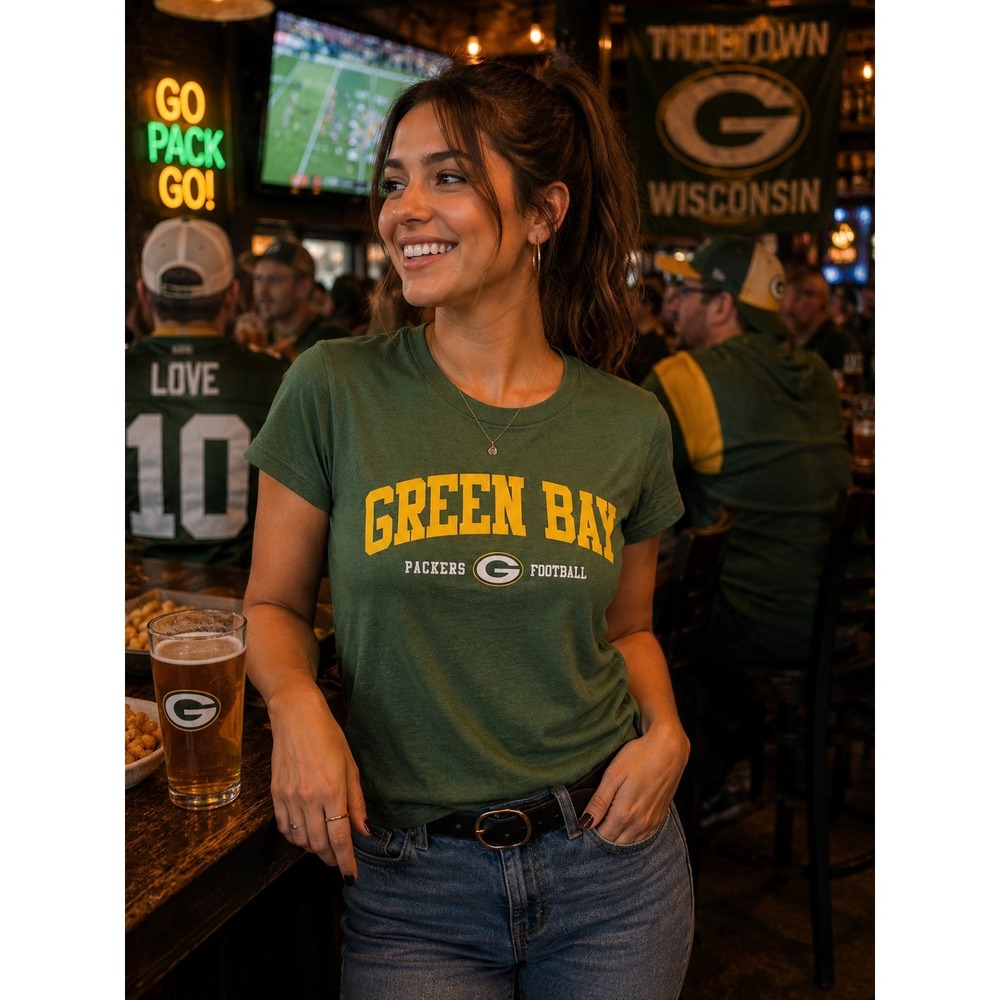 NWT Green Bay Packers Women's Large GIII 4Her T-Shirt NFL Football Tee